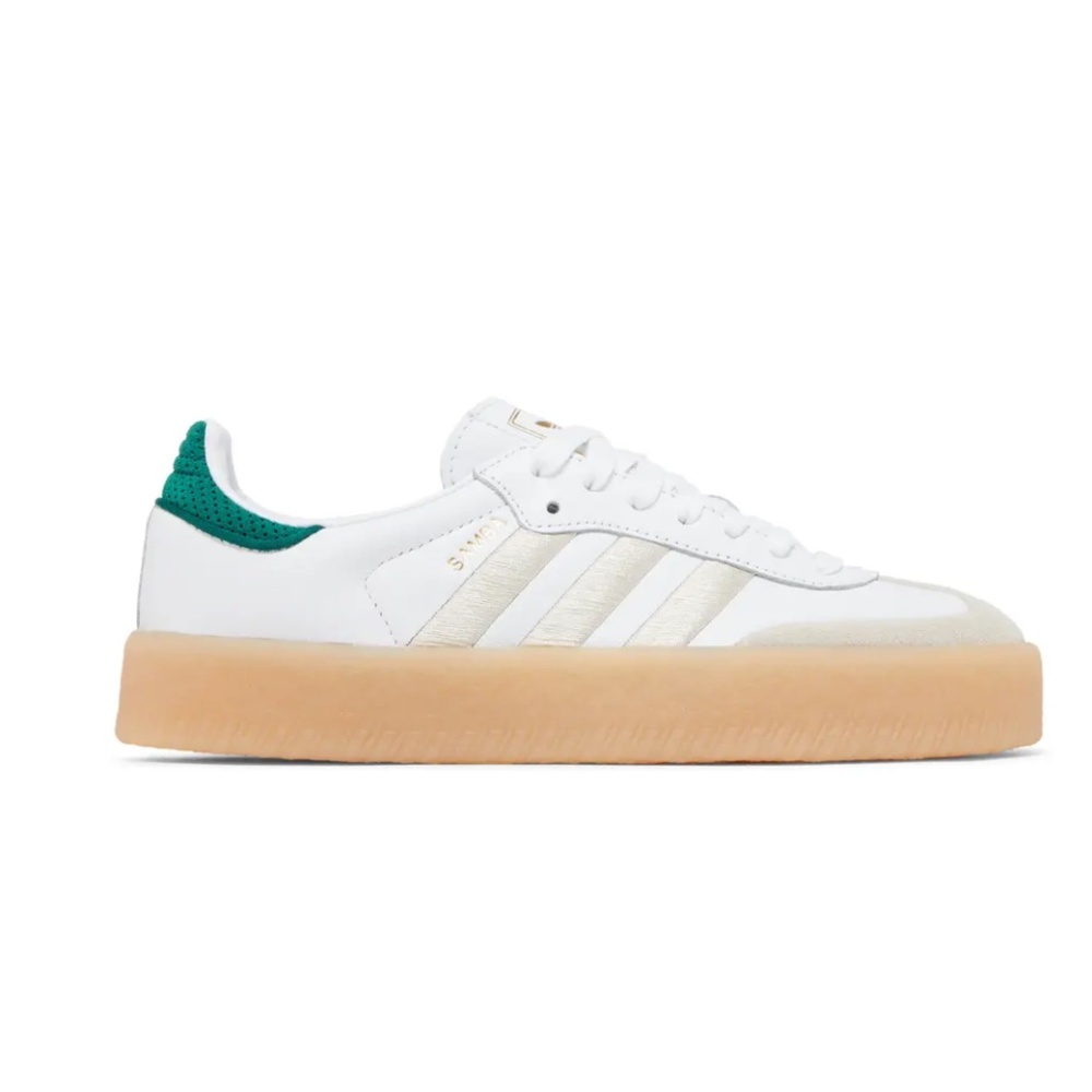 Adidas Originals Sambae Leather Womens 8.5 Sneakers 'Off White Green' IF7162